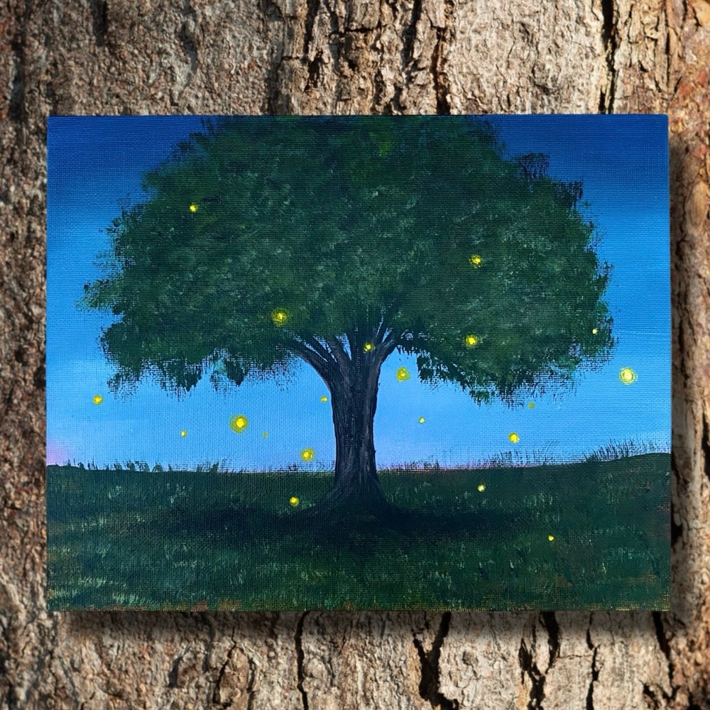 Original tree landscape painting on canvas